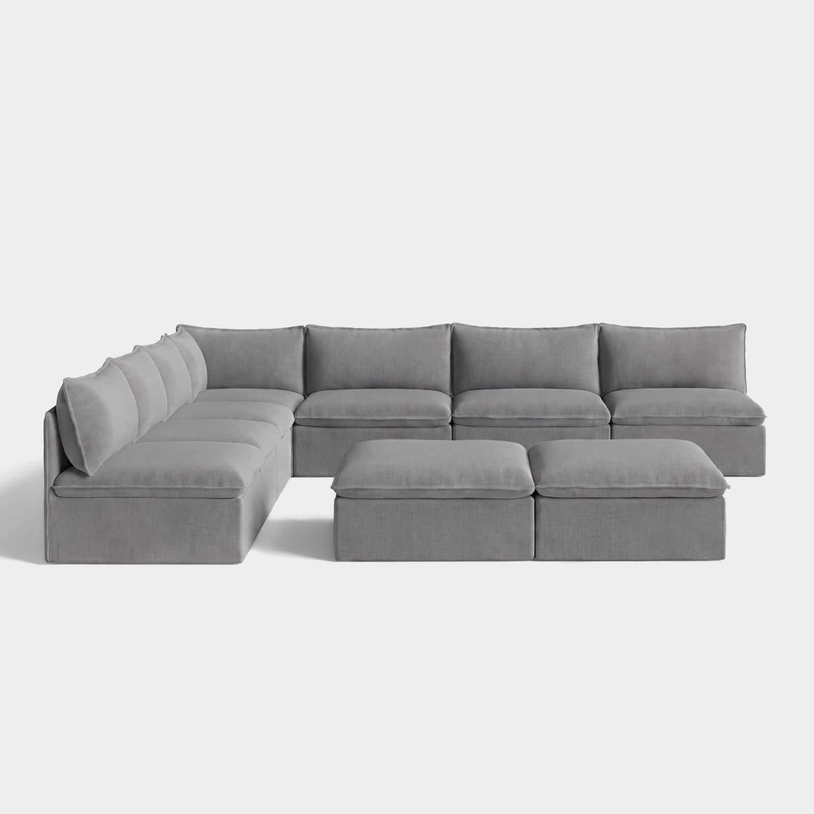 ch_front-view_7-seater-open-ends-corner-sectional-bench-ottoman-stone-gray