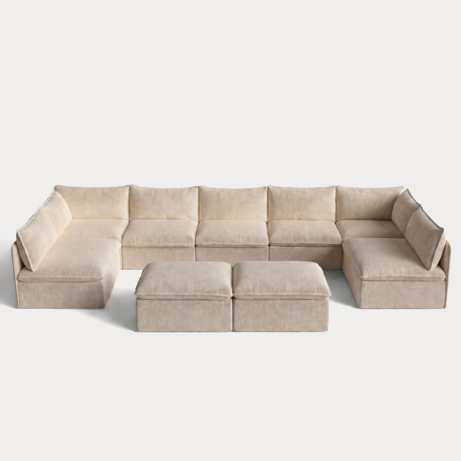 ch_front-view_7-seater-open-ends-u-sectional-bench-ottoman-cashew
