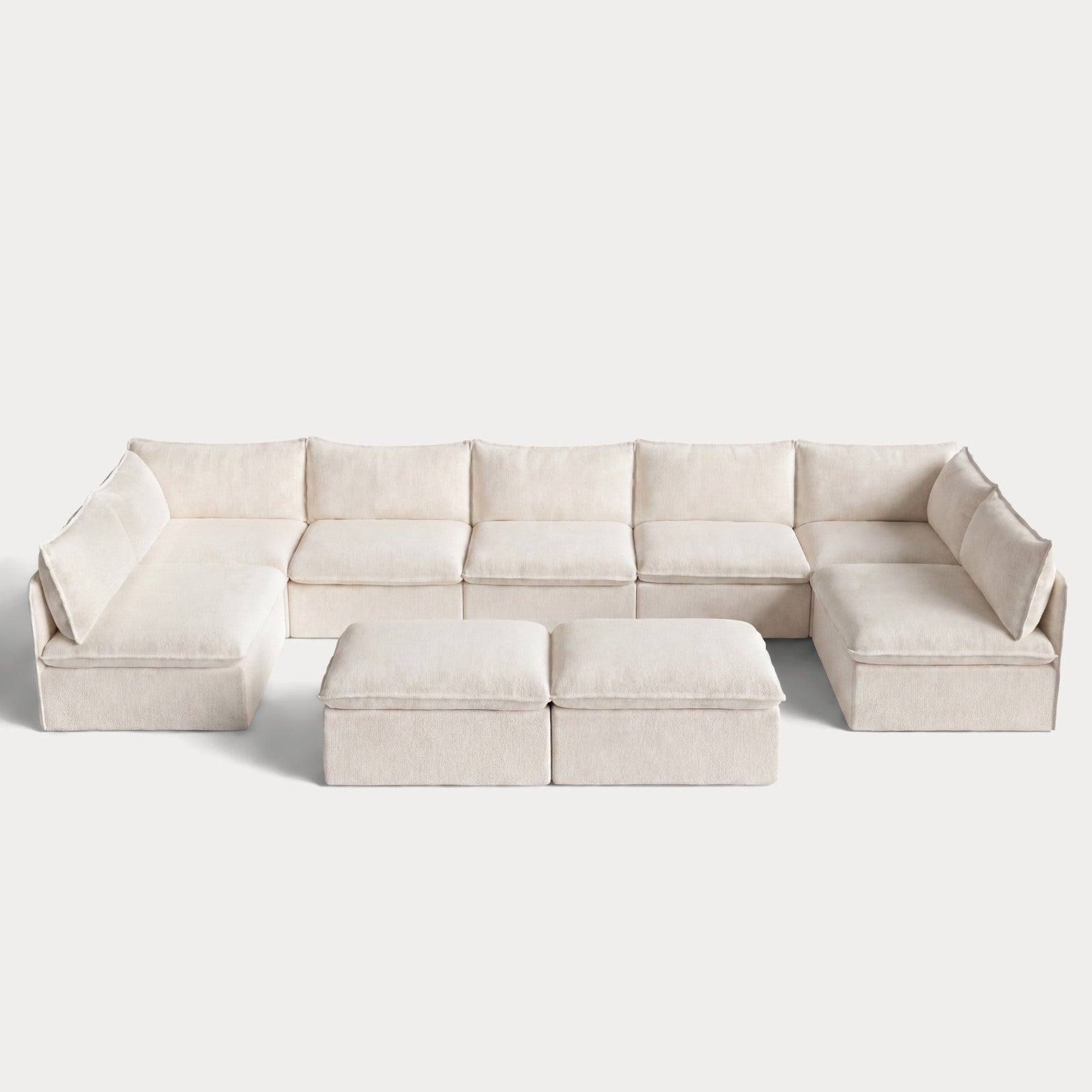 ch_front-view_7-seater-open-ends-u-sectional-bench-ottoman-creme