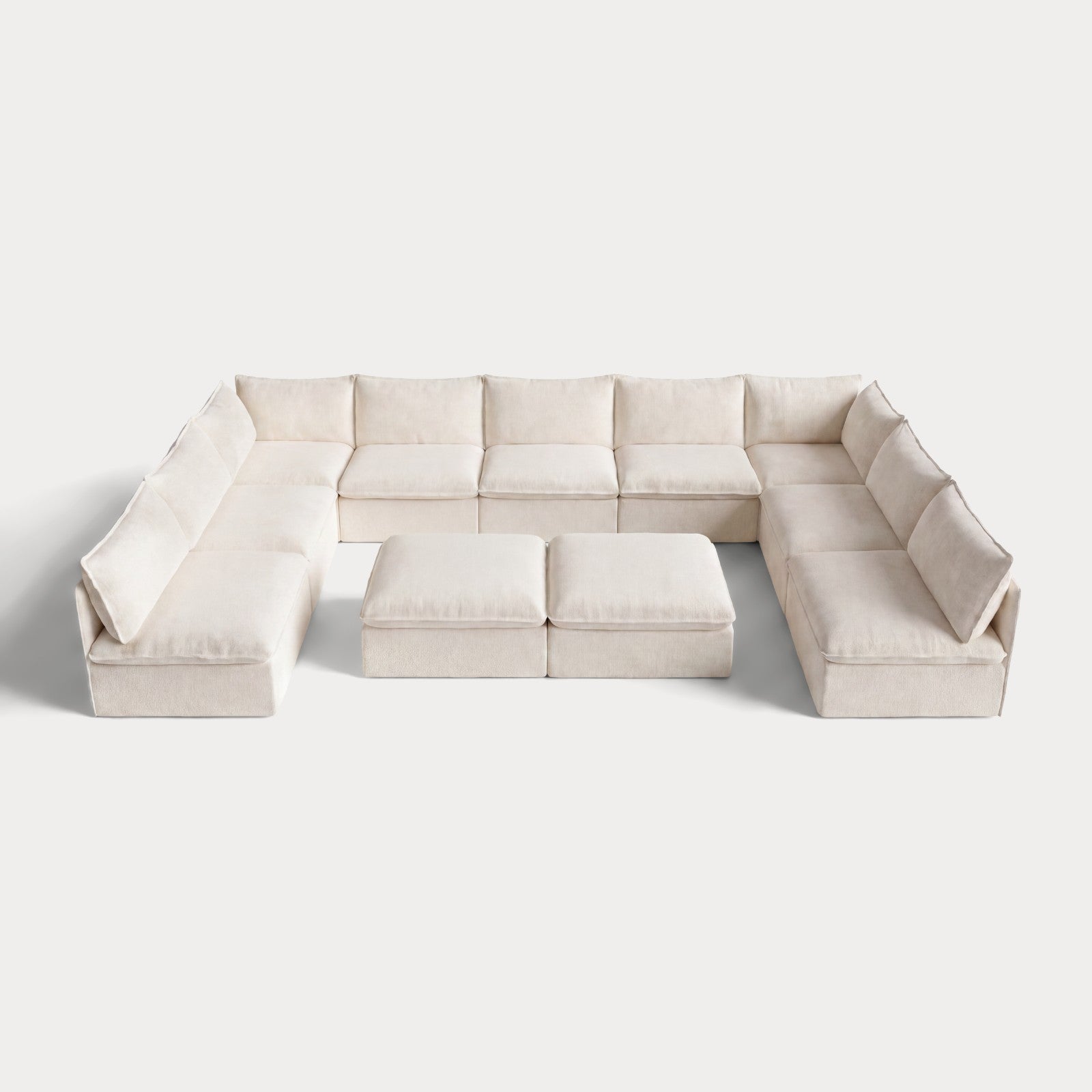ch_front-view_9-seater-open-ends-u-sectional-bench-ottoman-creme