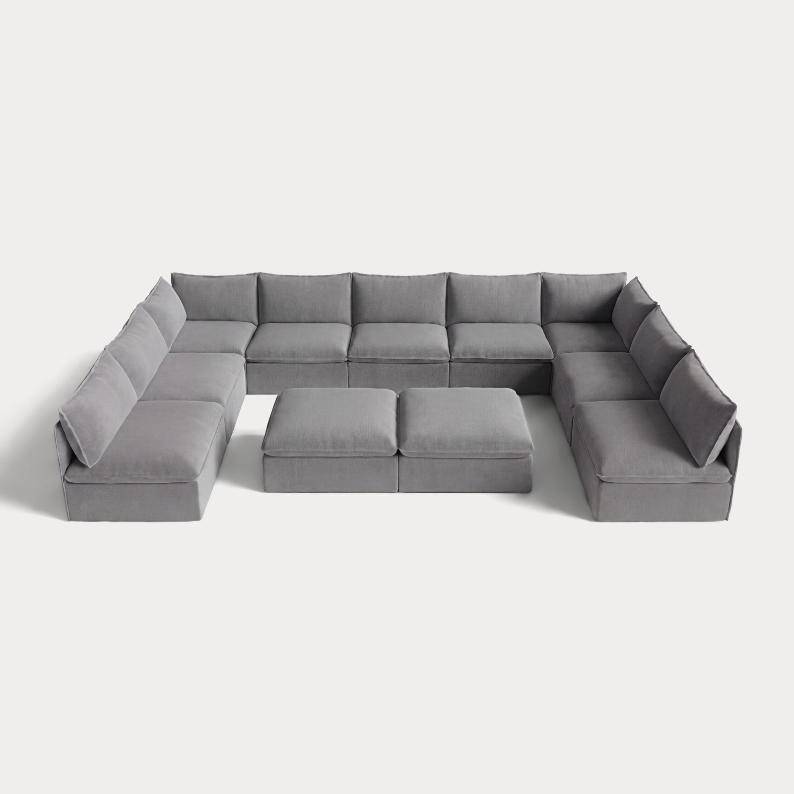 ch_front-view_9-seater-open-ends-u-sectional-bench-ottoman-stone-gray
